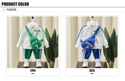 Children Clothing Set Boy Clothes Spring Suit Baby Sets Cute Cotton Coat Pants Kids Soft Tracksuit With Bag 2-10Y 2024 New.
