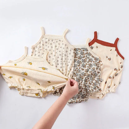0-24m Neugeborenes Kind Baby Stram pler Mädchen Jungen Sommerkleid ung ärmel los schulter frei Overall niedlichen süßen Bodysuit Outfit.