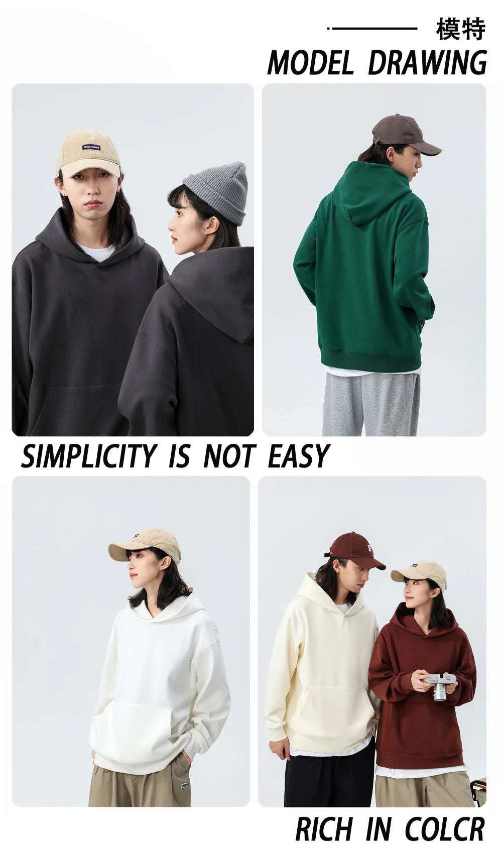 16.9oz 480gsm Heavy Weight Cotton Plus Velvet Hooded Sweater Men Thickened Tight Polar Fleece Pullover Hoodie Women Sweatshirt.