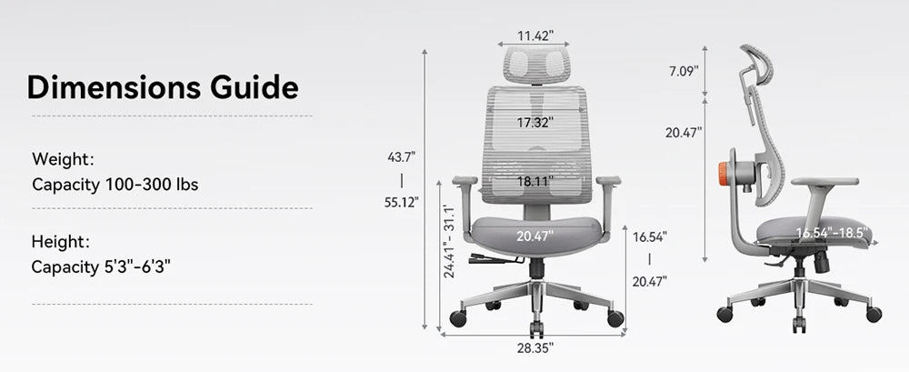 NEWTRAL MAGICH003 Ergonomischer Bürostuhl, automatisch ausgestellte Rückenlehne, adaptive Unterrückenstütze, verstellbarer Kopfstützensitz