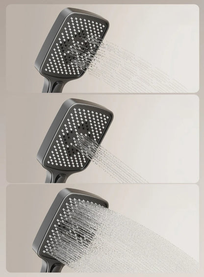 Smart Digital Rainlfall Bathroom Shower Set Temperature Display Bathroom Shower Faucet Set Grey Shower System with Ambient Light