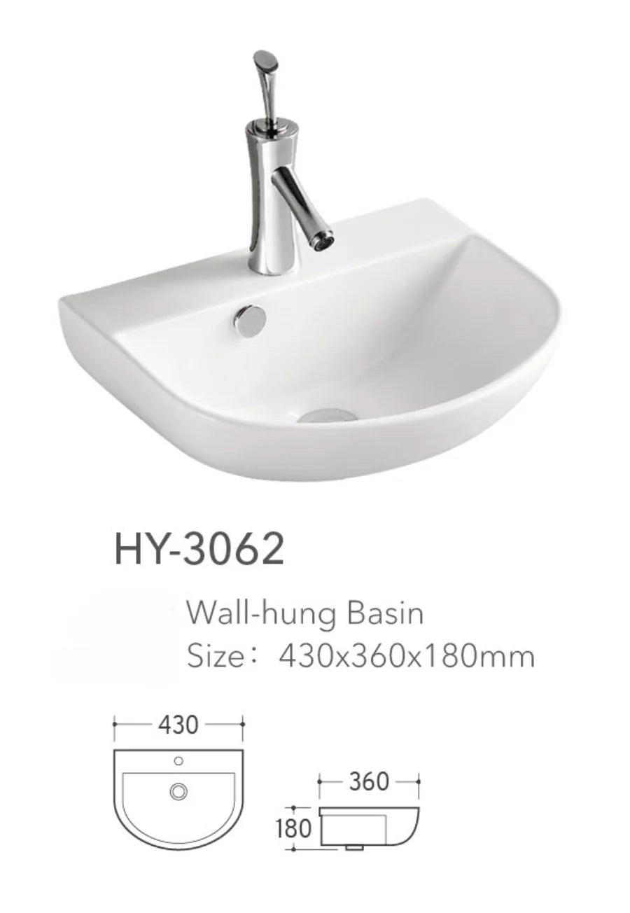 Badezimmerzubehör, Badezimmergefäß, Waschbecken, Waschbecken aus weißem Keramikporzellan über der Theke, Badezimmerwaschbecken, Kunstwaschbecken, Waschbecken