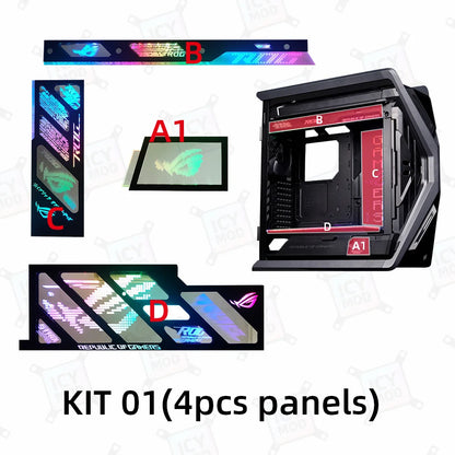 ASUS GR701 Laser Engraving Case Panel ARGB Lighting Plate ROG Strix Helios PC MOD Decorative Light Plate.