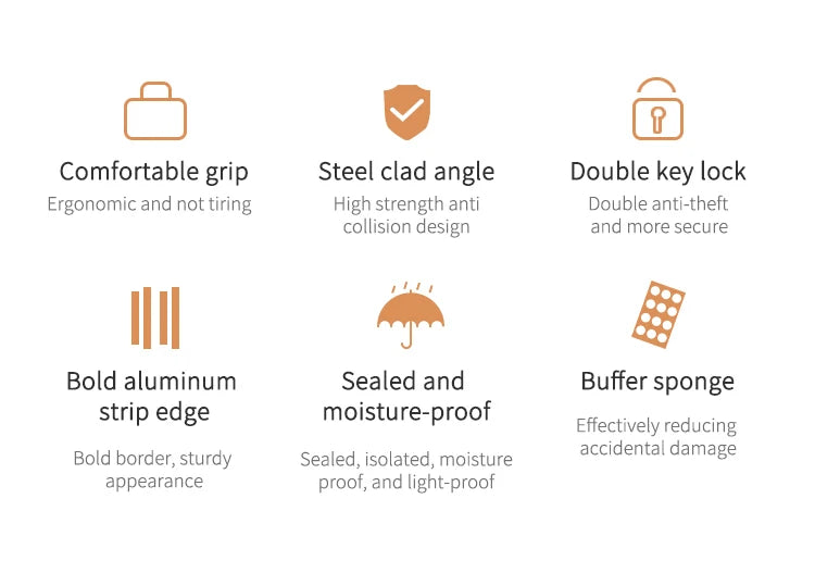 Makeup Train Case Aluminum Alloy Case Pedicure Tool Box with Handle Cosmetic Box Portable Makeup Case Organizer.