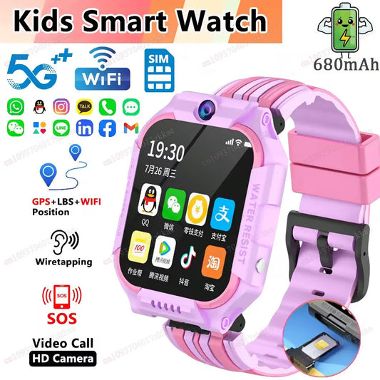 New Kids 5G Smart Watch SOS GPS+BDS/GLONASS Location Phone Call Camera Child Smartwatch 1.83 Inch WIFI Waterproof For Watch Gift.