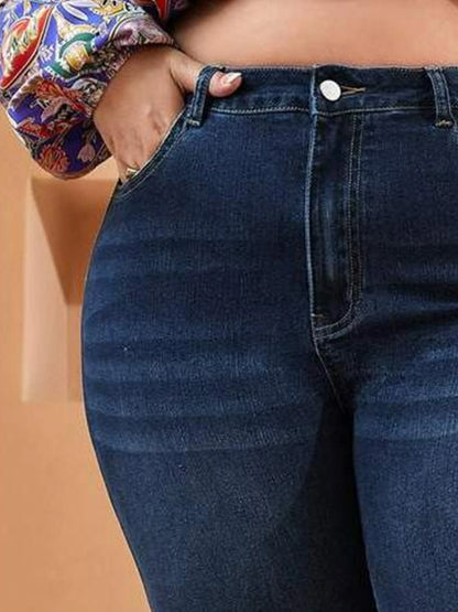 Plus Size Skinny Jeans For Women High Waist Stretch Denim Trousers Mom Jeans Pencil Pants Casual Comfort Trousers Oversize.