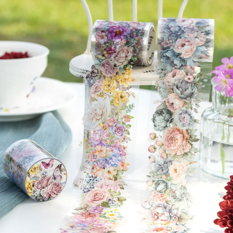 50mm*2m PET Natural Plant Flowers tape Sticker Decorative collage Adhesive Diy Scrapbooking hand made Masking tape.