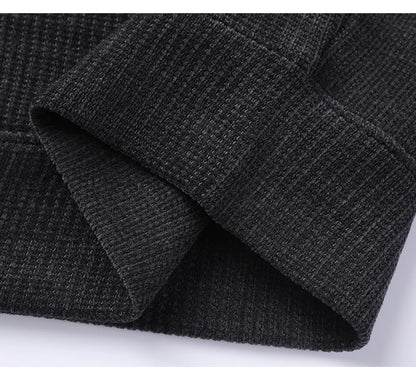 Fleece-Lined Knitted Pullover Sweater Casual Jumper for Men Insulated Warm Long Sleeve Thick Material Round Neck Design.