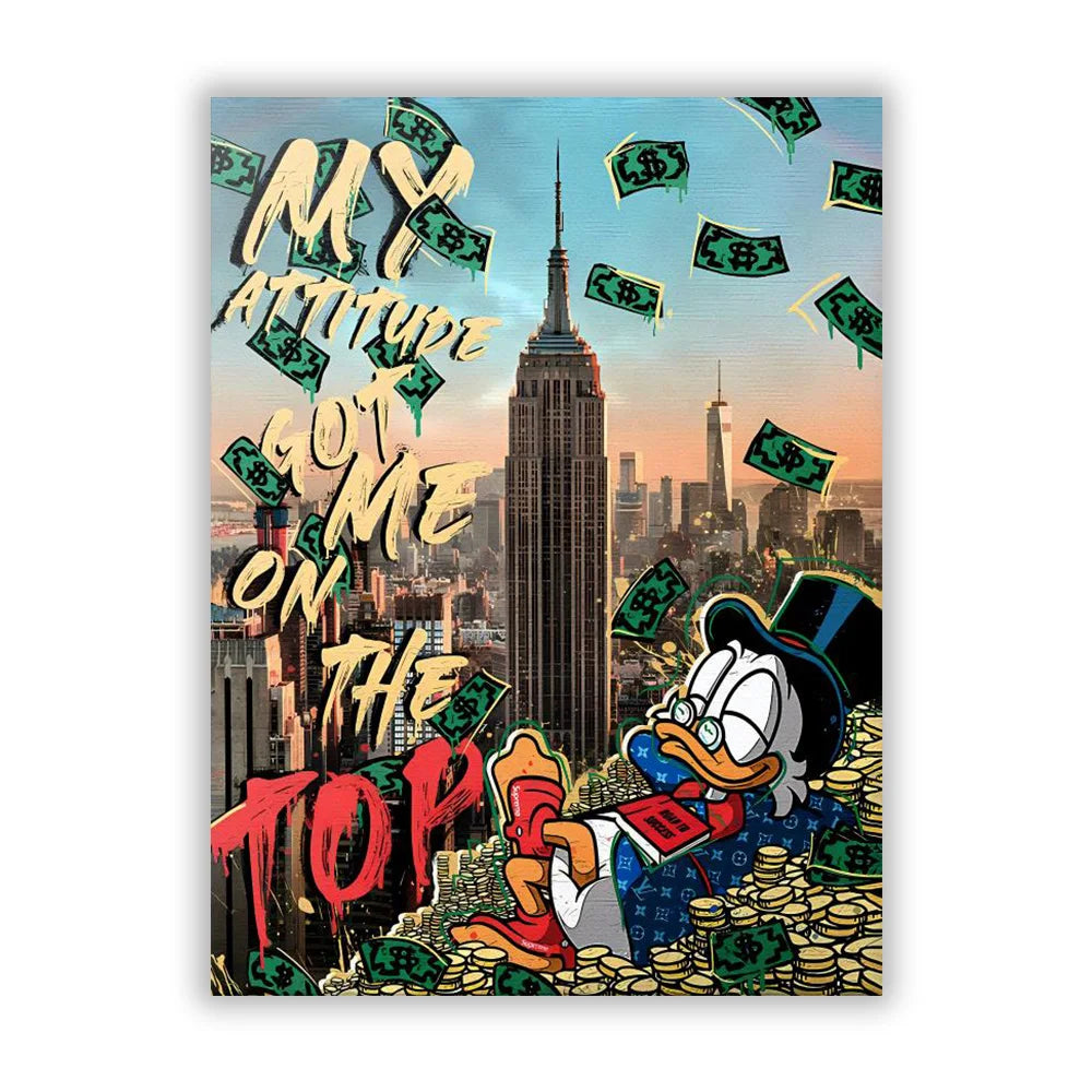 MINISO Disney Marvel Donald Duck Home Living Room Bedroom Art Poster Street Graffiti Children's Room Wall Mural Canvas HD Prints.