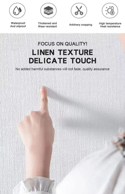 Selbstklebende 3D-Leinenschaum-PVC-verdickte wasserdichte Hintergrundwandrenovierungs-Tapete, Wandaufkleber für Schlafzimmer und Wohnzimmer