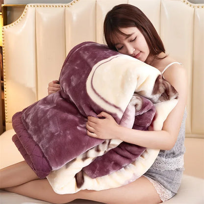 Double layer thickened to 6kg  - et quilt autumn and winter warm fleece wedding  - et cushion bedding.