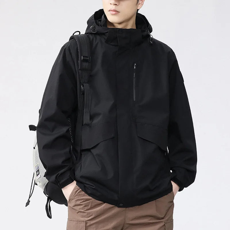 Sports Jacket for Boys 2025 New Loose Casual Hooded for Spring Autumn Solid Color Windproof Waterproof.