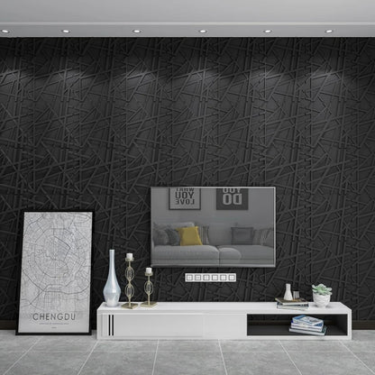 12/20/30pcs 3D pvc wall panels for indoor wall decoration, for living room hall bedroom hotel office,including tape