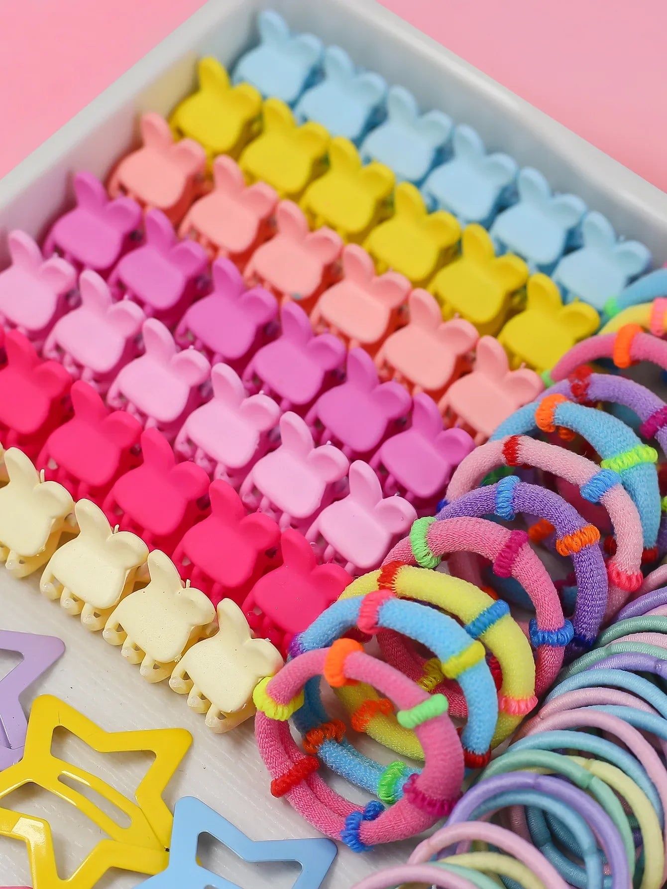 780/940Pcs Colorful Hair Bands Set Nylon Ealstic Hair Ties Ponytail Hold Scrunchie Rubber Band Kid Baby Girls Hair Accessories.