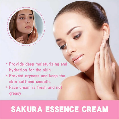 Japan Sakura Essence Cream, Sakura Tone Up Cream with Hyaluronic Acid,.