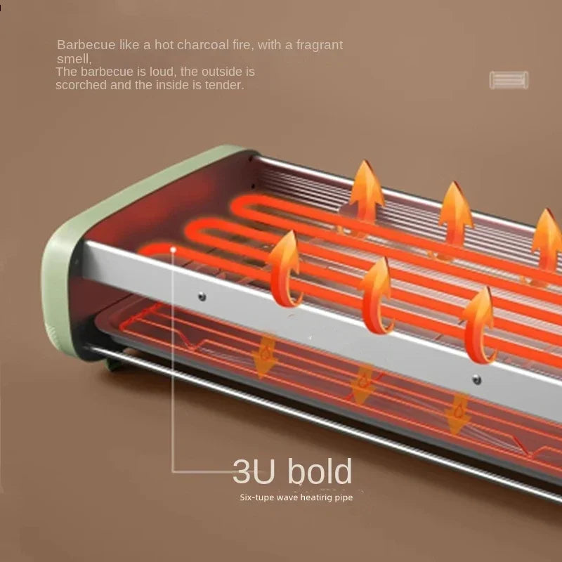 New Electric Oven Household Indoor Grill Grill Skewer Machine Smokeless Barbecue Pot Electric Grill Pan Barbecue Pot.