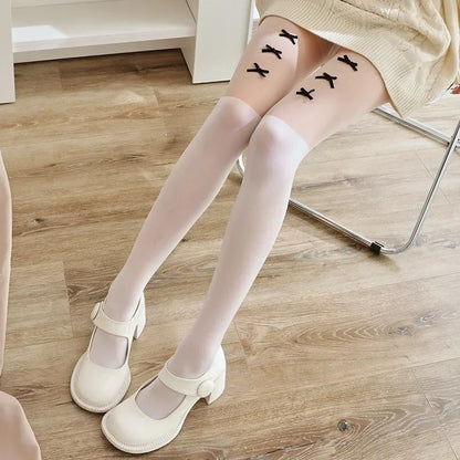 Women Tights Velvet Bow Sweet Girls Thigh High Stockings Pantyhose Women Sexy Lingerie Hosiery JK Lolita Kawaii Tights Pantyhose.