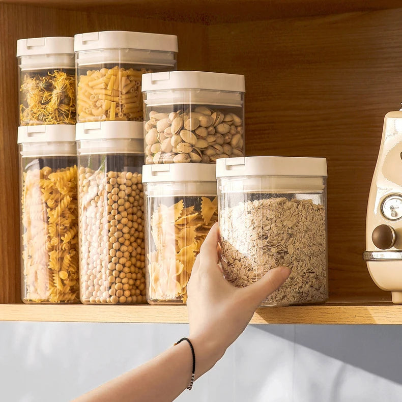 Pasta Storage Box Transparent Plastic Grain Seal Tank Spaghetti Storage Container Moisture-Proof Snack Jar Kitchen Food Tank.