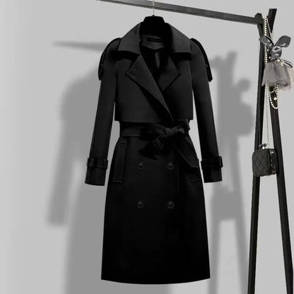 Lässige Langarm-Oberbekleidung, Trenchcoat für Damen, 2024, Herbst-Winter-Mode, Schnürung, lang, neu in Mänteln und Jacken, elegant.