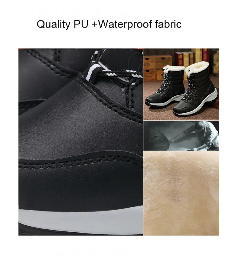 Women's Boots Lightweight Fur Boots Ankle Heels Winter Shoes Woman Fashion White Platform Botas Mujer Snow Boots Winter Footwear.