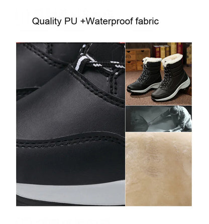 Women's Boots Lightweight Fur Boots Ankle Heels Winter Shoes Woman Fashion White Platform Botas Mujer Snow Boots Winter Footwear.