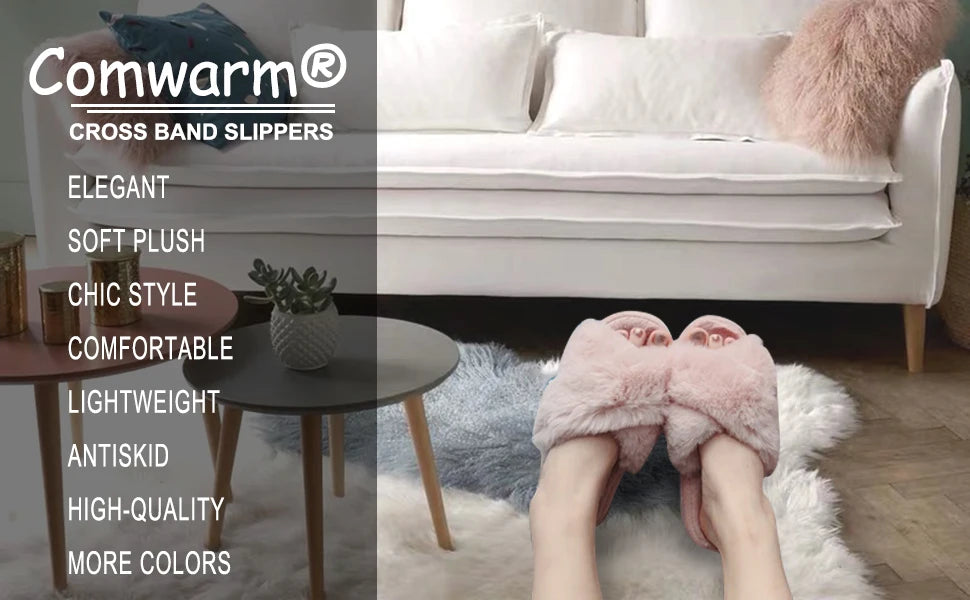 Litfun Fashion Fur Slippers For Women Winter Soft Bottom Cozy Fur Flip Flops Female Indoor Home Fluffy Short Plush Fuzzy Slides.