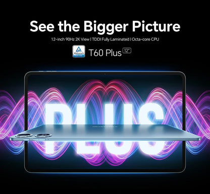 Teclast T60 Plus Tablet 12 inch MTK Helio G88 8-core CPU 6GB RAM 128GB ROM Android 14 Dual-band WiFi BT5.0 8000mAh 13MP+8MP.