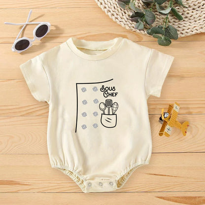 Sous Chef Baby Bodysuit lustige Blase Stram pler Baby Shirt Baby party Geschenk Papas Sous Chef Kleinkind Outfits.