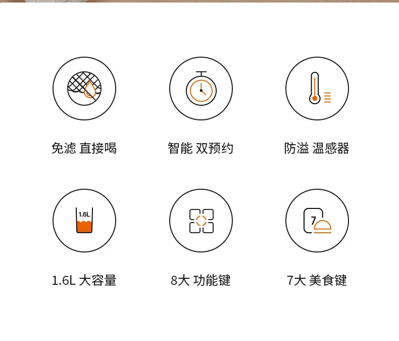 Joyoung Soybean Milk Machine 1.3-1.6L Wall Broken Filter Free Full-automatic Household Juicer DJ16G-D2575 Portable Blender.