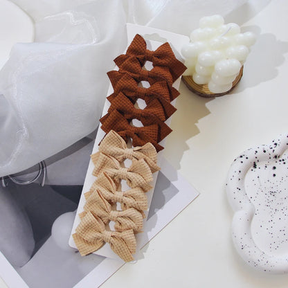 6/10Pcs/Set 2025 Fashion New Cute Ribbon Bowknot Hair Clips for Kids Handmade Baby Girls Hair Accessories.