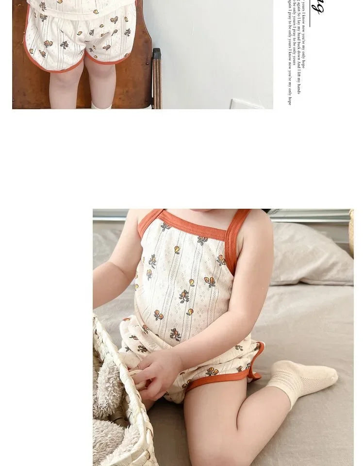 Baby Kleidung Sets Sommer Kleinkind Mädchen Strap Anzüge Baumwolle Druck Baby Jungen Tops T und Shorts Infant Trainingsanzug Neugeborenen Sets.