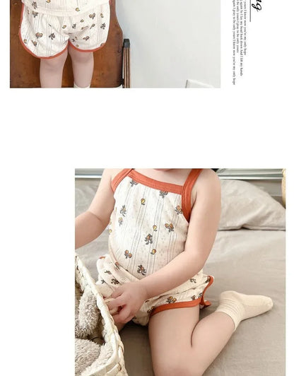 Baby Kleidung Sets Sommer Kleinkind Mädchen Strap Anzüge Baumwolle Druck Baby Jungen Tops T und Shorts Infant Trainingsanzug Neugeborenen Sets.