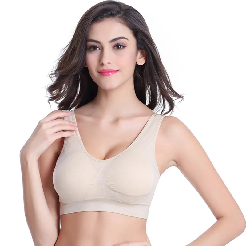 3PCS/lot Seamless Bra With Pads Plus Size Bras For Women Active Bra Wireless Brassiere Push Up Big Size Vest Wireless BH 5XL.