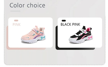 Trendy Lightweight Children Girls' School Shoes Anti-Slip Breathable Outdoor Casual Walking Sneaker Size 28-39.