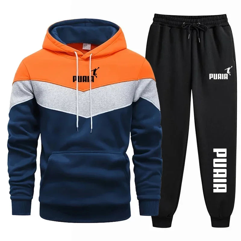 Men's Sportswear Set - Hooded Sweater + Trousers Ensemble - Casual Sportswear - Fashionable - Comfortable Outdoor Set.