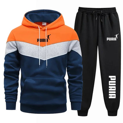 Men's Sportswear Set - Hooded Sweater + Trousers Ensemble - Casual Sportswear - Fashionable - Comfortable Outdoor Set.