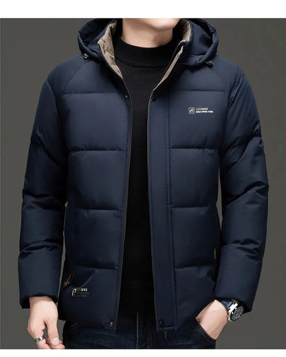 Top Grade Designer New Brand Men Parka Jacket Thick Casual Fashion Hooded Cropped Windbreaker Quilted Bubble Coats  Mens Clothes