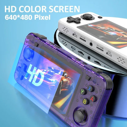 15000+ Ready Games! 3.5" IPS Retro Handheld Console RK3326, 3000mAh Long Play original ARKOS Blue R36H 64GB 128GB.