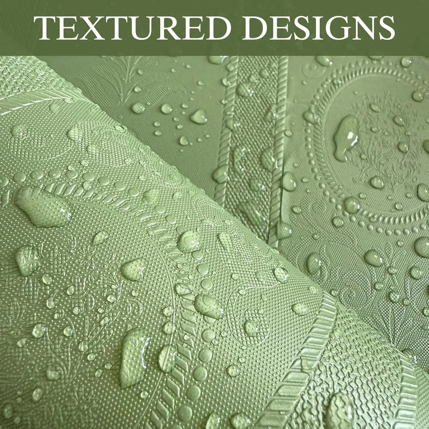 3D-Tapete mit weißer Prägung zum Abziehen und Aufkleben, Damaststruktur, selbstklebende Tapete, modernes, florales, abnehmbares Kontaktpapier