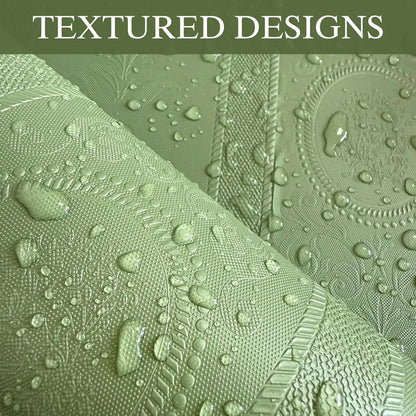 3D-Tapete mit weißer Prägung zum Abziehen und Aufkleben, Damaststruktur, selbstklebende Tapete, modernes, florales, abnehmbares Kontaktpapier