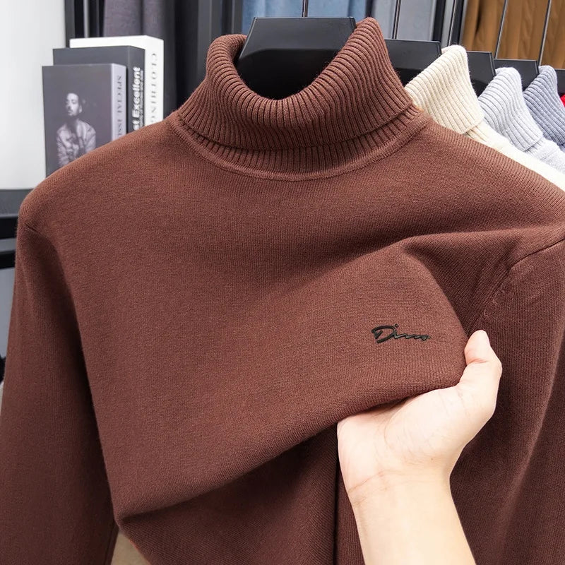 Men's Original High-End Pullover Sweater with Logo Embroidery Warm Ball-Proof Korean Style Suitable Autumn Winter Casual Men's.