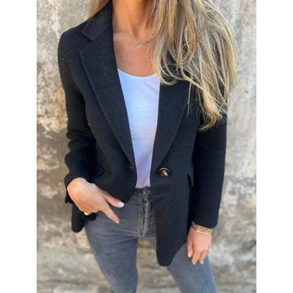 2025 neue Mode Herbst und Winter frauen Mäntel und Jacken Casual Button-Down Einfarbig Wolle Blazer frauen Kleidung.