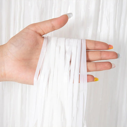 Günstig als Party, Metallic-Lametta-Folie, Fransenvorhänge, Hintergrund für Geburtstag, Silvester, Party, Foto, Hochzeit, Dekoration.