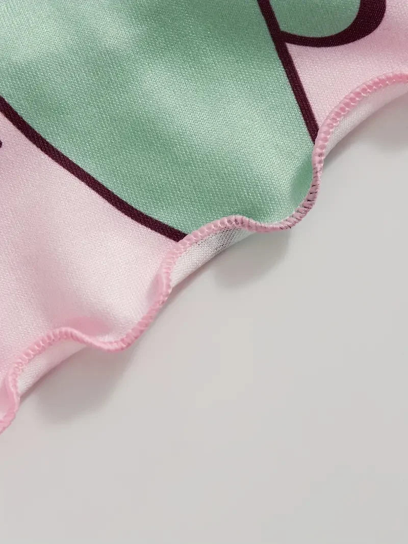 Schmetterlingsdruck-Pyjama-Set, Salatbesatz, Cami-Top, elastischer Bund, Shorts, Damen-Nachtwäsche, Loungewear.