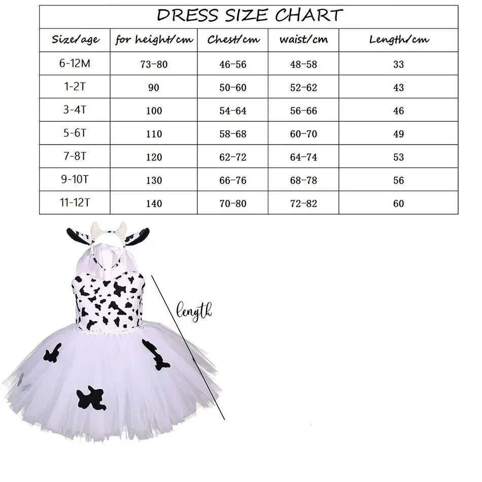 Halloween Tier Cosplay Kostüm für Kinder Wald Thema Kühe Tiger Giraffe Leopard Zebra Tutu Kleider Performance Tanz Sets.