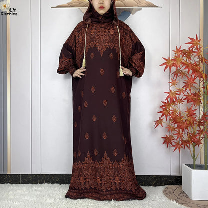 2025Hot Sales New Ramadan Muslim Double Hat Women Abaya Prayer Garment Islam Turkey Arabic Femme Abaya Prayer Kaftan Loose Robes