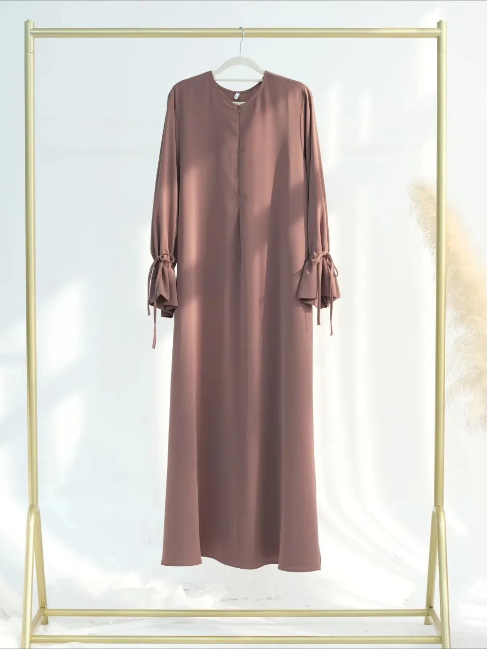 Eid Muslim Dress for Women Abaya Bow Jalabiya Ramadan Lace Up Vestidos Largos Islam Arab Long Robe Morocco Dubai Kaftan 2025.