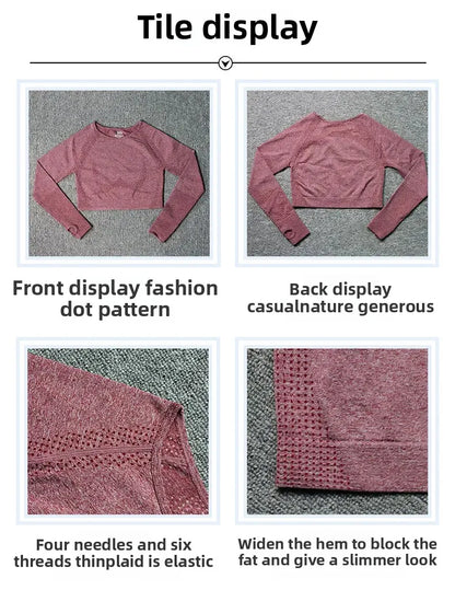 Seamless Dot Dot Yoga Suit High Waist Outdoor Sports Vest Running Quick Dry Top Fitness Yoga Pants Set Exercise Workout Clothes.