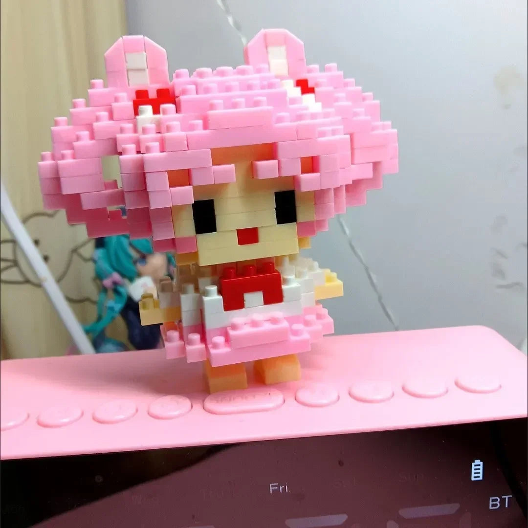 Disney 108 Style Stitch LinaBell Hello Kitty Building Blocks Princess Cartoon Figrues Bricks Children's Assembly Toys Model Gift.