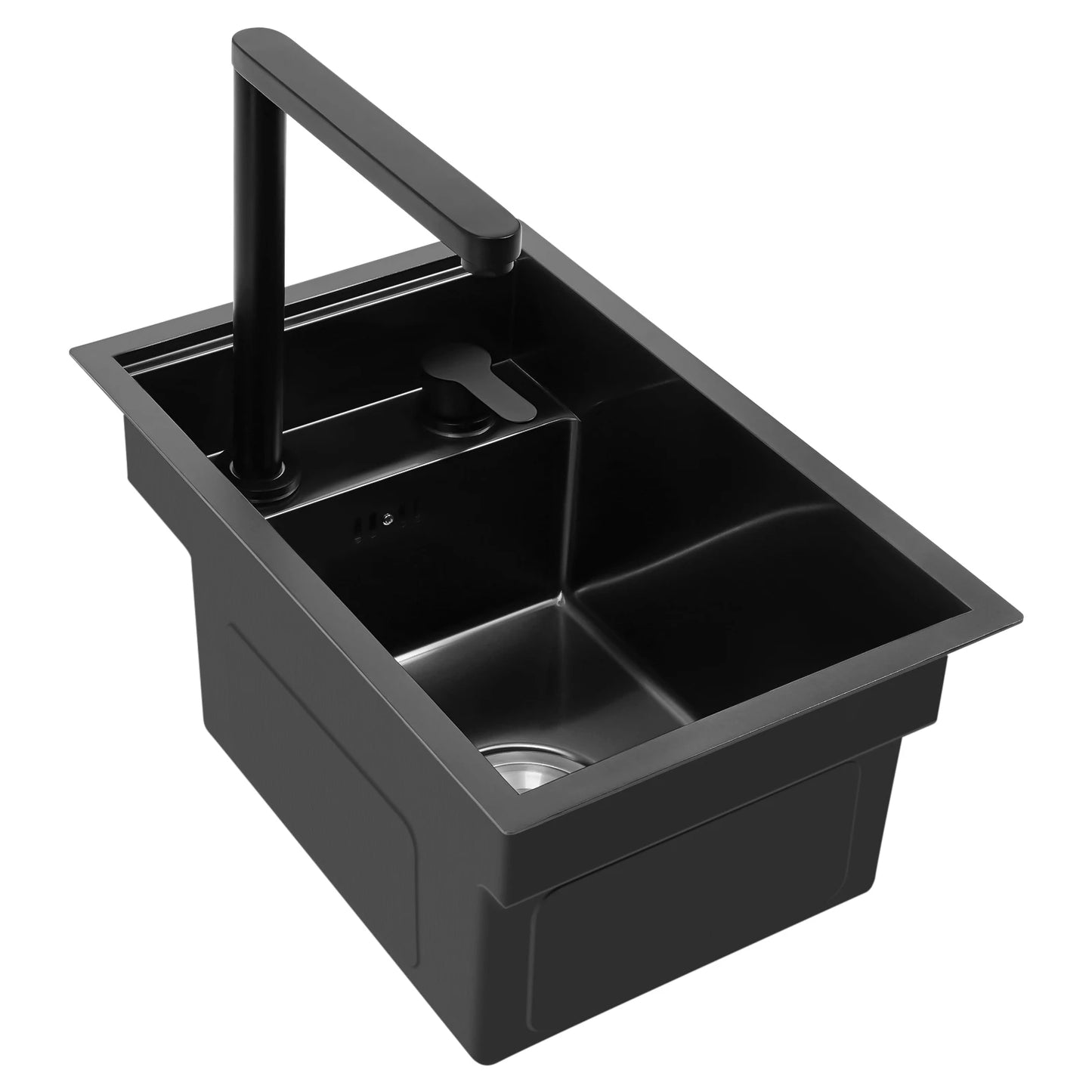 Verstecktes Küchenspüle, schwarz eingebettetes Arbeitsplattenwaschbecken, unsichtbares Waschbecken für die Küche, Bar, platzsparendes, verstecktes Badezimmerwaschbecken für Küchen